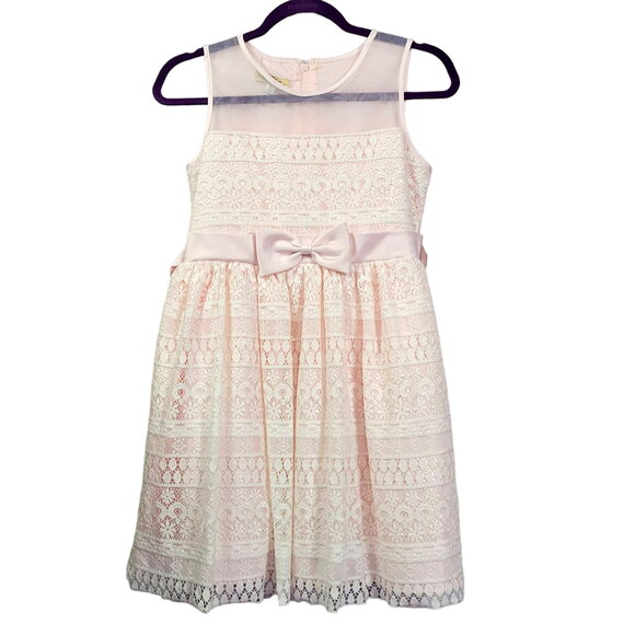 Purple Rose Girl's Pink and Lace Dress Size 16